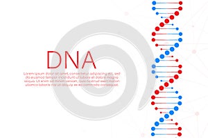 DNA strand symbol. DNA genetics. Vector illustration.